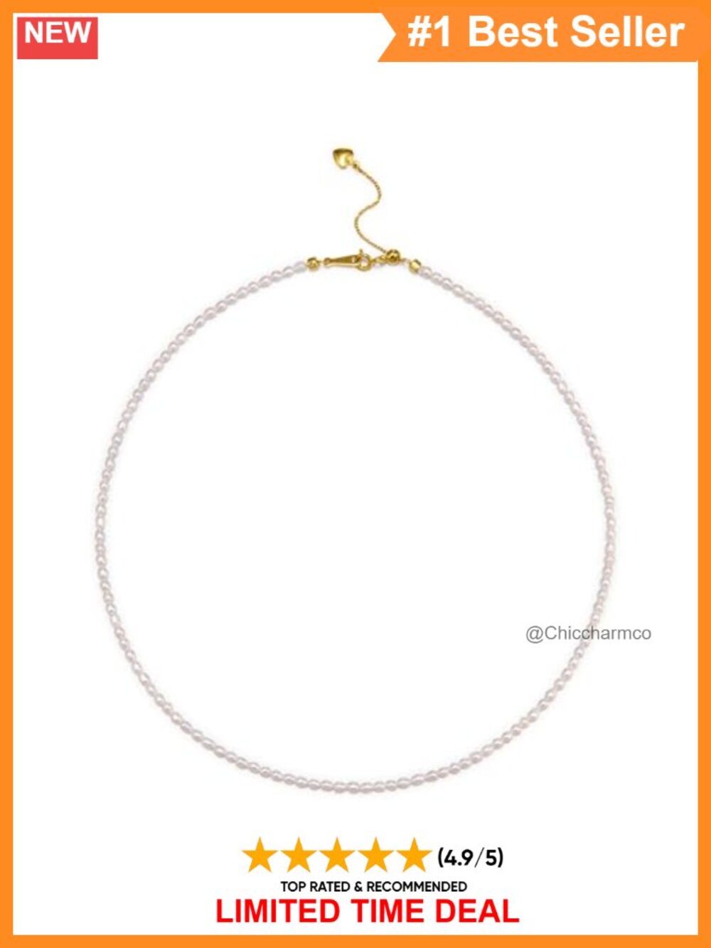 Freshwater Pearl Choker Necklace 18K Gold Plated Bolo Lock 16+2" Women